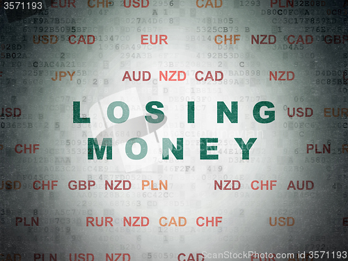 Image of Currency concept: Losing Money on Digital Paper background
