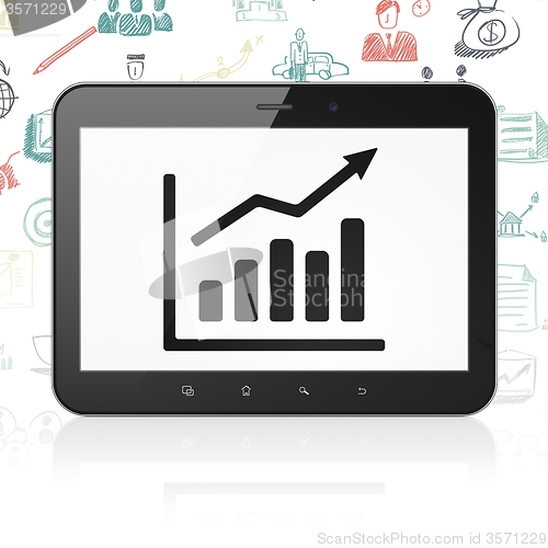 Image of Finance concept: Tablet Computer with Growth Graph on display