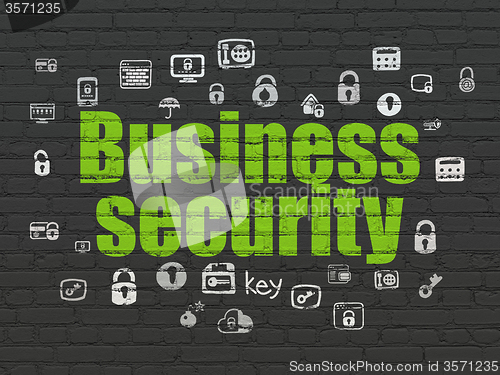 Image of Security concept: Business Security on wall background