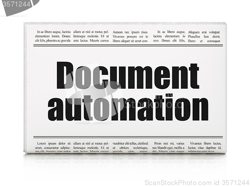 Image of Business concept: newspaper headline Document Automation
