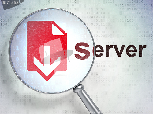 Image of Web design concept: Download and Server with optical glass