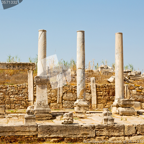 Image of  in  perge old construction asia turkey the column  and the roma