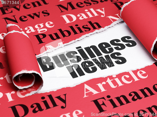 Image of News concept: black text Business News under the piece of  torn paper