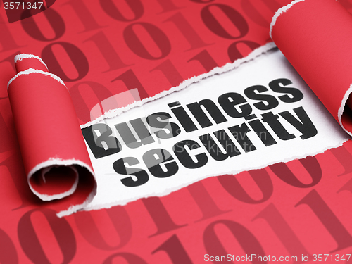 Image of Protection concept: black text Business Security under the piece of  torn paper