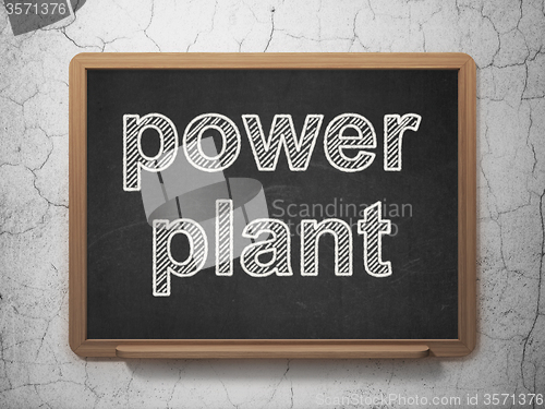 Image of Manufacuring concept: Power Plant on chalkboard background