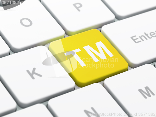 Image of Law concept: Trademark on computer keyboard background