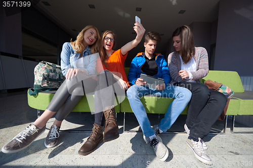 Image of students group taking selfie