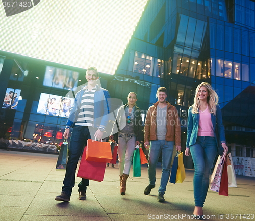 Image of Group Of Friends Enjoying Shopping