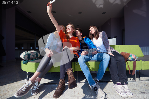 Image of students group taking selfie