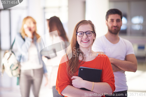 Image of students couple standing together
