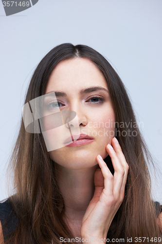 Image of portrait of young woman isolated