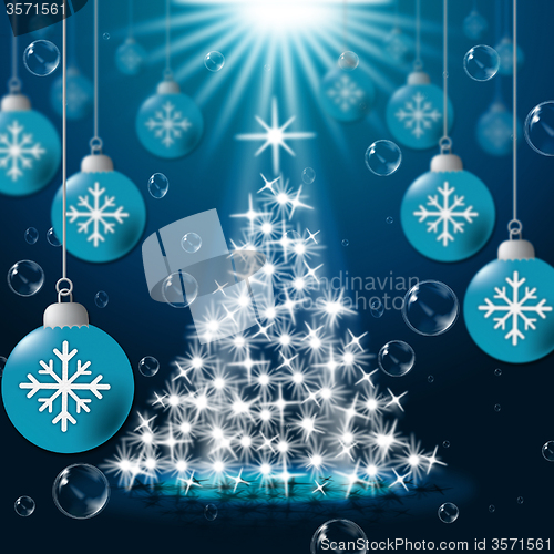 Image of Xmas Balls Shows Merry Christmas And Baubles