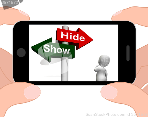 Image of Show Hide Signpost Displays Conceal or Reveal