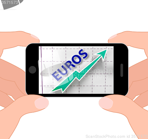 Image of Euros Graph Displays Growth Of European Economy