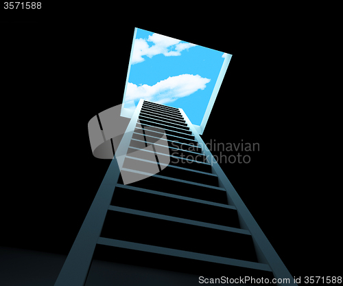 Image of Escape Ladder Means Being Free And Climbing