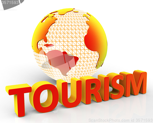 Image of Tourism Global Represents Globalization Voyages And Tourist