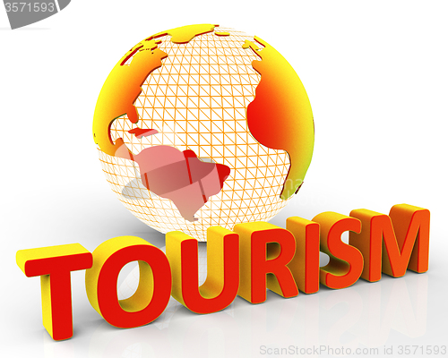 Image of Tourism Global Represents Globalization Voyages And Tourist