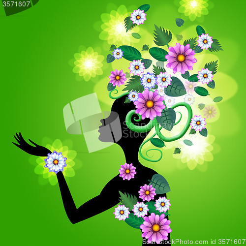 Image of Hair Flowers Shows Adult Bouquet And Petals