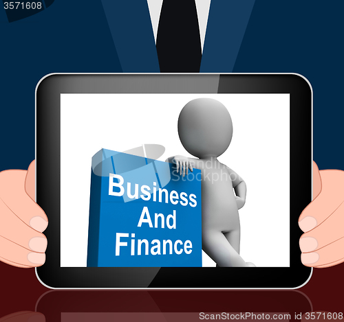 Image of Character With Business And Finance Book Displays Businesses Fin