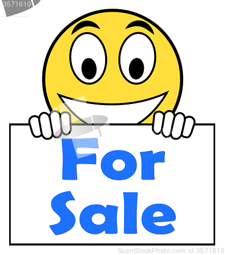 Image of For Sale On Sign Means Purchasable Available To Buy Or On Offer