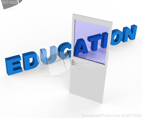 Image of Door Education Shows Develop Educated And College