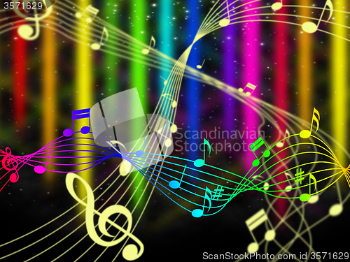 Image of Background Color Shows Music Note And Acoustic