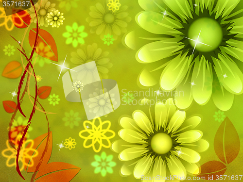 Image of Floral Green Represents Florals Nature And Blooming