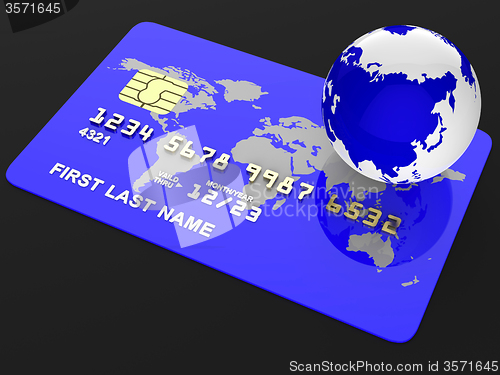 Image of Credit Card Represents Debit Purchase And Globalise