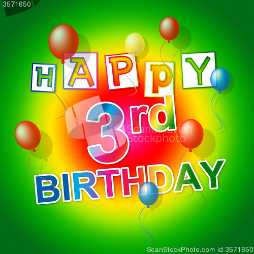 Image of Happy Birthday Shows Congratulation Celebration And Greeting