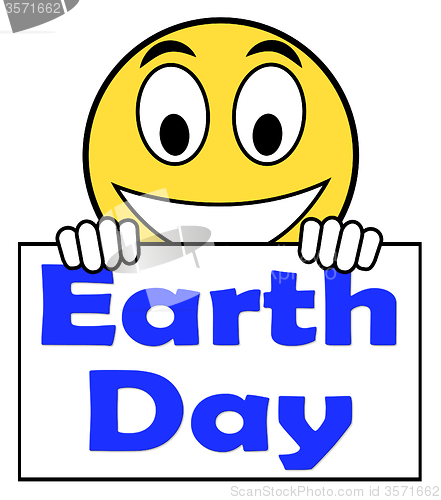 Image of Earth Day On Sign Shows Environment And Eco Friendly