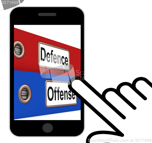 Image of Defence Offense Folders Displays Protect And Attack