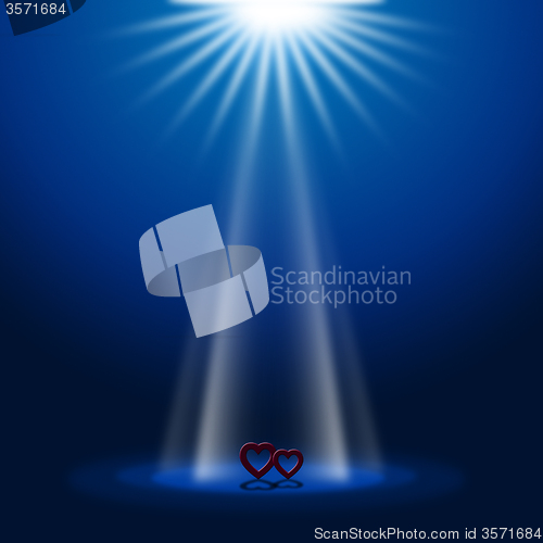 Image of Hearts Stage Represents Beam Of Light And Glow