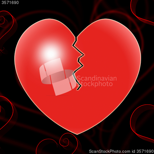 Image of Broken Heart Represents Valentines Day And Affection