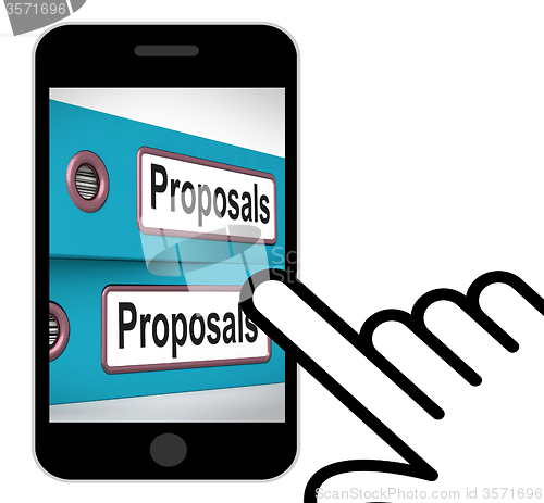 Image of Proposals Folders Displays Suggesting Business Plan Or Project