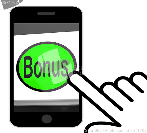 Image of Bonus Button Displays Extra Gift Or Gratuity Online