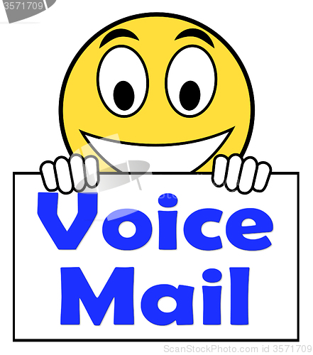 Image of Voice Mail On Sign Shows Talk To Leave Message