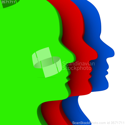 Image of Faces Heads Shows Team Work And Persons