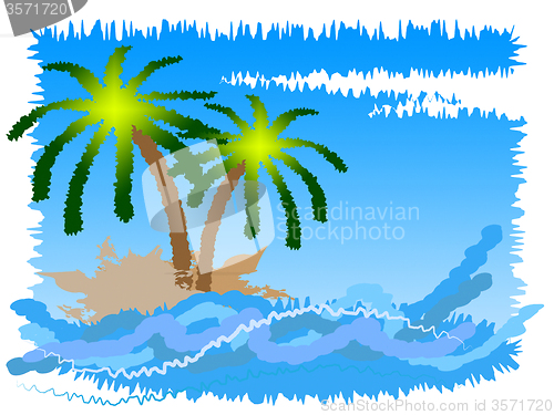 Image of Tropical Island Means Go On Leave And Beach