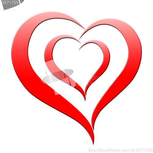 Image of Background Heart Shows Valentine\'s Day And Abstract