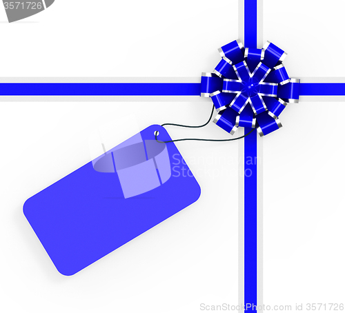 Image of Gift Tag Indicates Greeting Card And Copy-Space