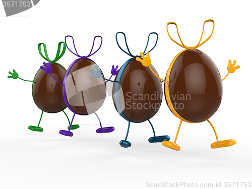 Image of Easter Eggs Means Gift Ribbon And Confectionery