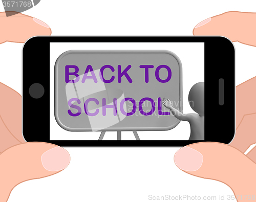 Image of Back To School Phone Shows Learning And Stationery Supplies