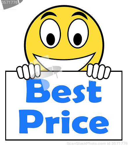 Image of Best Price On Sign Shows Promotion Offer Or Discount