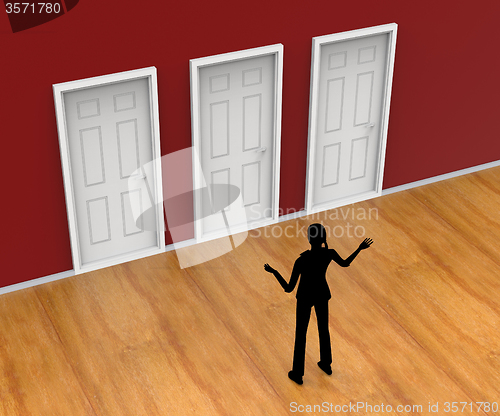 Image of Choice Silhouette Indicates Door Frame And Alternative