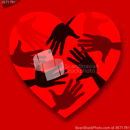 Image of Red Heart Represents Valentine\'s Day And Affection