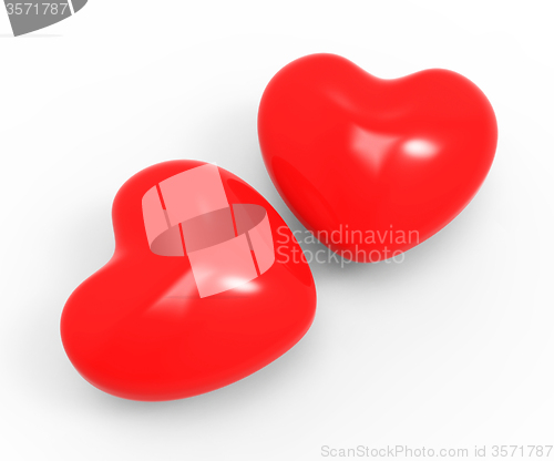 Image of Hearts Love Represents Valentine Day And Compassionate