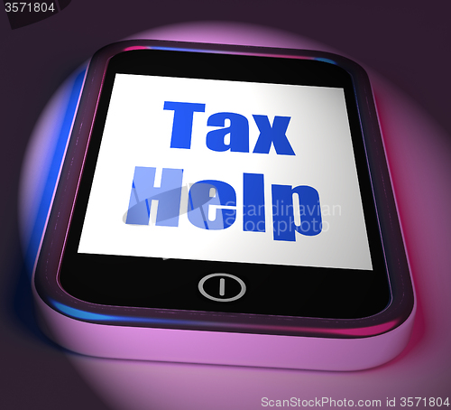 Image of Tax Help On Phone Displays Taxation Advice Online