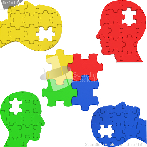 Image of Think Puzzle Indicates Team Work And Consideration