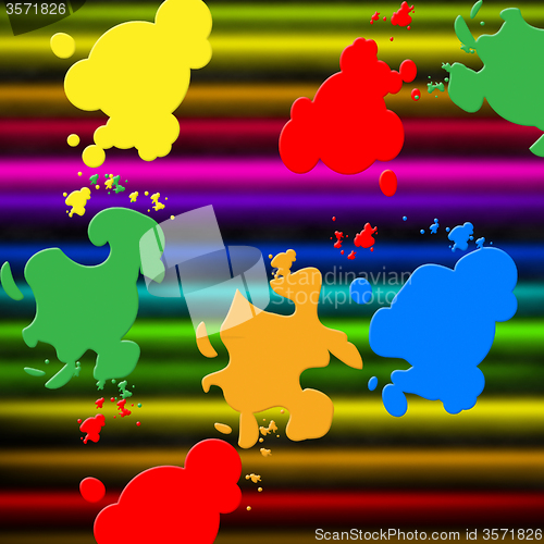 Image of Colors Paint Shows Splashed Background And Splashing