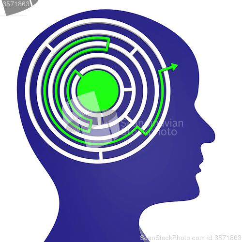 Image of Maze Think Shows Labyrinth Difficulty And Contemplating